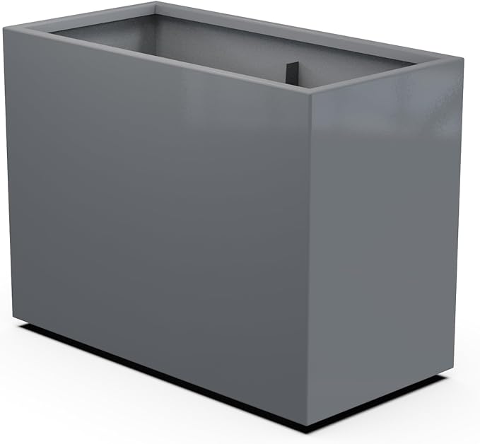 Plantercraft Powder-Coated Aluminum Planter Box - Rectangle - Metal All Weather | Indoor Outdoor | Made in USA | Fully Assembled