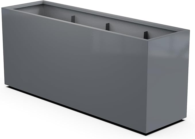 Plantercraft Powder-Coated Aluminum Planter Box - Rectangle - Metal All Weather | Indoor Outdoor | Made in USA | Fully Assembled
