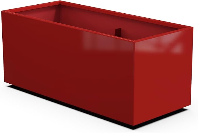 Plantercraft Powder-Coated Aluminum Planter Box - Rectangle - Metal All Weather | Indoor Outdoor | Made in USA | Fully Assembled