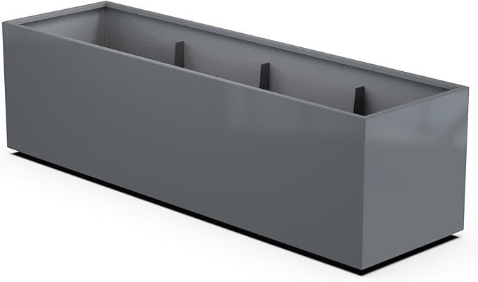 Plantercraft Powder-Coated Aluminum Planter Box - Rectangle - Metal All Weather | Indoor Outdoor | Made in USA | Fully Assembled