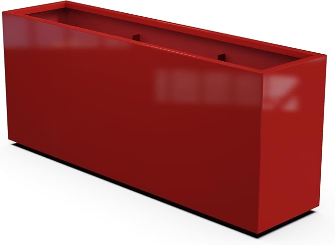Plantercraft Powder-Coated Aluminum Planter Box - Rectangle - Metal All Weather | Indoor Outdoor | Made in USA | Fully Assembled