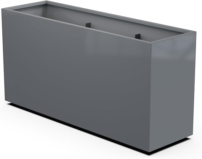 Plantercraft Powder-Coated Aluminum Planter Box - Rectangle - Metal All Weather | Indoor Outdoor | Made in USA | Fully Assembled