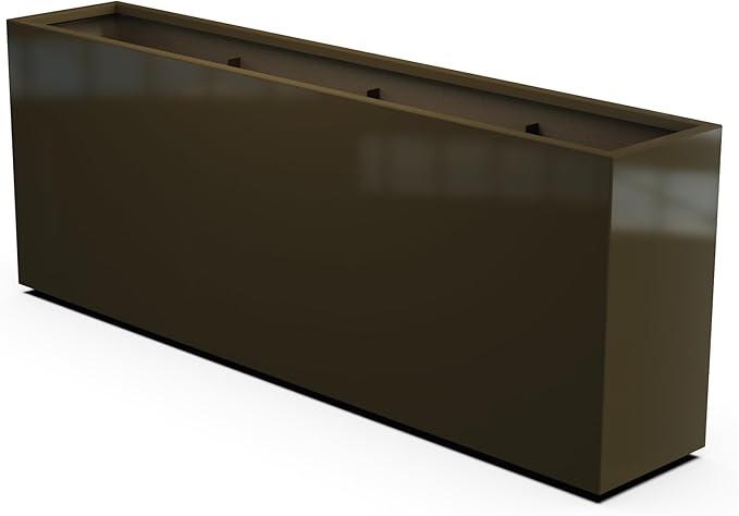 Plantercraft Powder-Coated Aluminum Planter Box - Rectangle - Metal All Weather | Indoor Outdoor | Made in USA | Fully Assembled