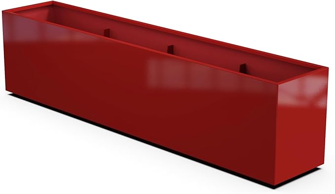Plantercraft Powder-Coated Aluminum Planter Box - Rectangle - Metal All Weather | Indoor Outdoor | Made in USA | Fully Assembled