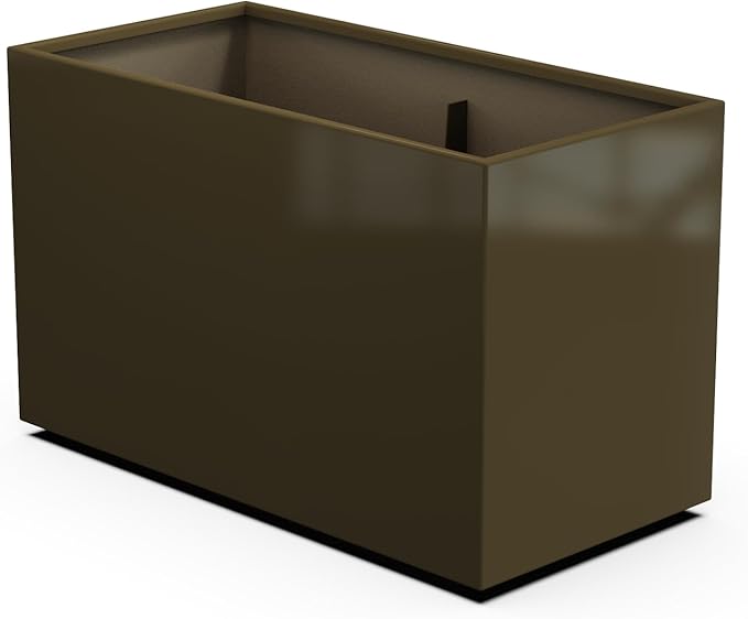 Plantercraft Powder-Coated Aluminum Planter Box - Rectangle - Metal All Weather | Indoor Outdoor | Made in USA | Fully Assembled