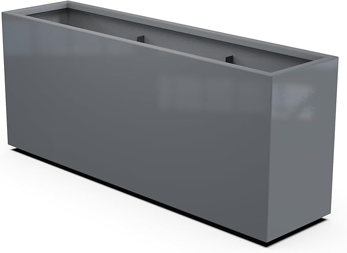 Plantercraft Powder-Coated Aluminum Planter Box - Rectangle - Metal All Weather | Indoor Outdoor | Made in USA | Fully Assembled