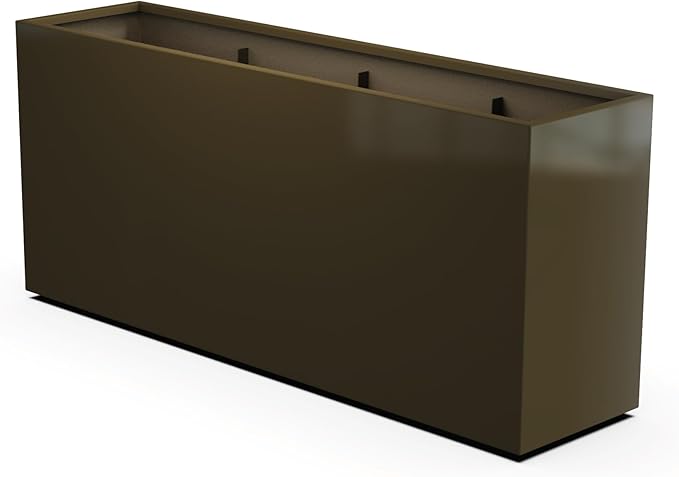 Plantercraft Powder-Coated Aluminum Planter Box - Rectangle - Metal All Weather | Indoor Outdoor | Made in USA | Fully Assembled