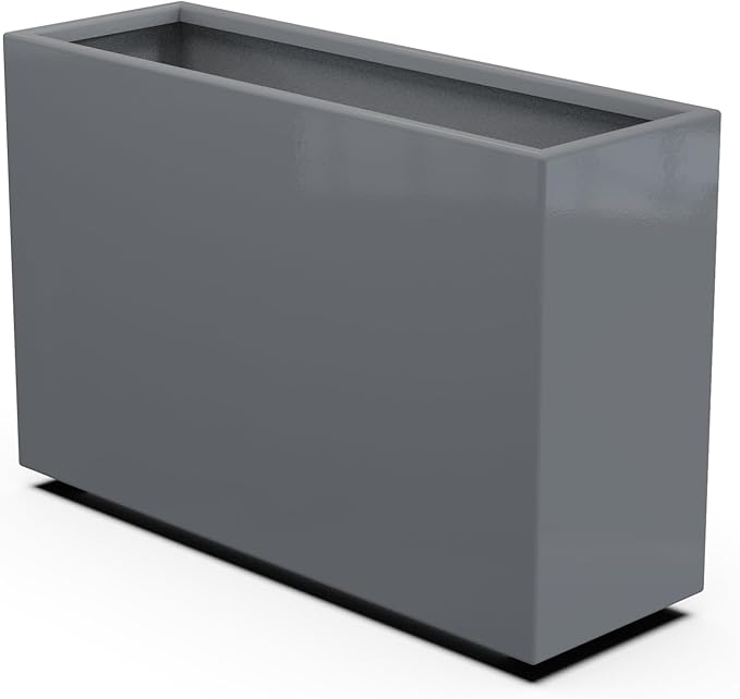 Plantercraft Powder-Coated Aluminum Planter Box - Rectangle - Metal All Weather | Indoor Outdoor | Made in USA | Fully Assembled