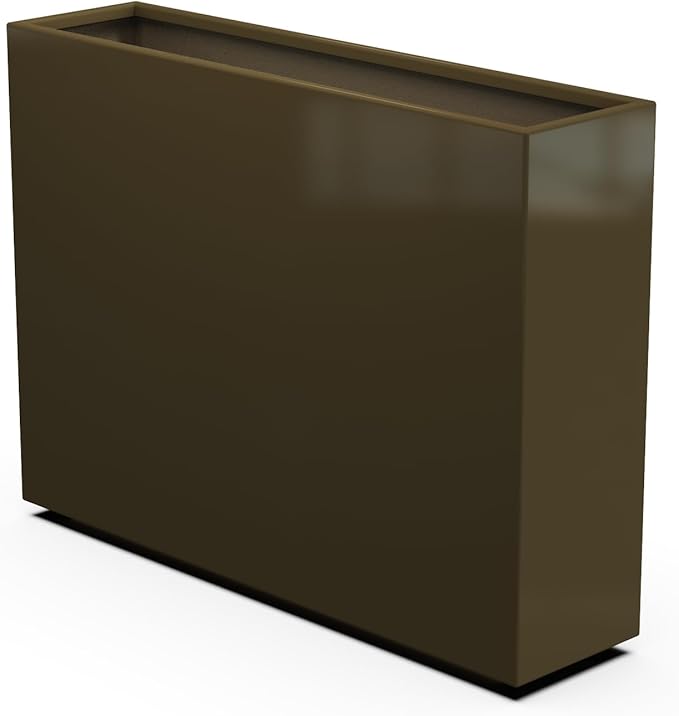 Plantercraft Powder-Coated Aluminum Planter Box - Rectangle - Metal All Weather | Indoor Outdoor | Made in USA | Fully Assembled