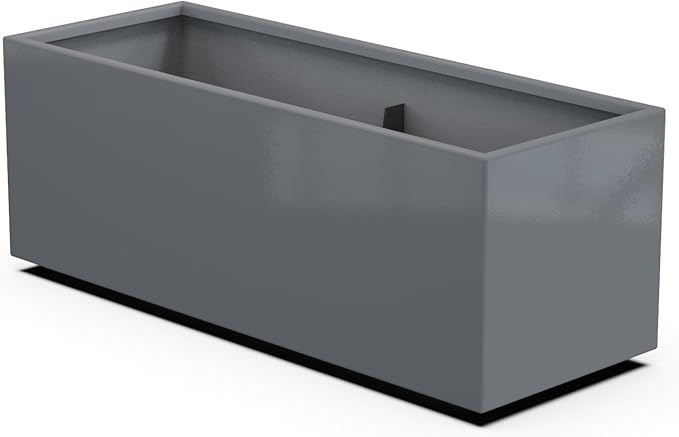 Plantercraft Powder-Coated Aluminum Planter Box - Rectangle - Metal All Weather | Indoor Outdoor | Made in USA | Fully Assembled