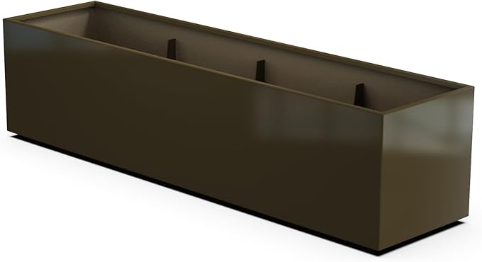 Plantercraft Powder-Coated Aluminum Planter Box - Rectangle - Metal All Weather | Indoor Outdoor | Made in USA | Fully Assembled