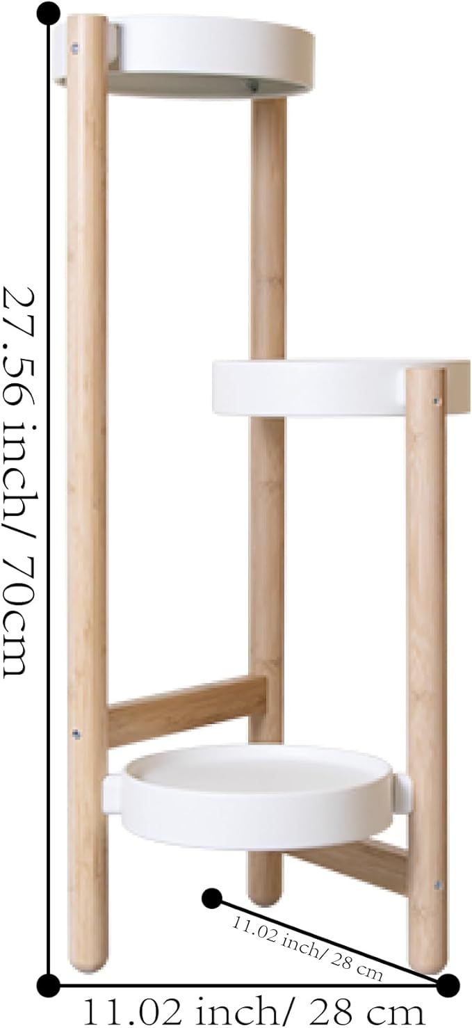 Plant Stand Indoor, 3 Tier Bamboo Plant Stands Corner Plant Stand for Multiple Plants, Tall Plant Shelf Plant Holders for Indoor, Outdoor, Corner, Living Room, Balcony, and Bedroom