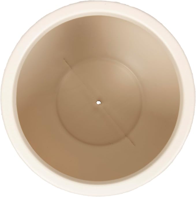 Kate and Laurel Jia Transitional Round Indoor Planter Pot, 11 x 11 x 11, Cream, Modern Circular Planter for Indoor Plants for Living Room or Sunroom Decor