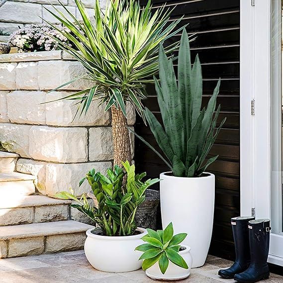 summer flower 23in Snake Plant Artificial Leaf Set 21pcs Faux Sansevieria Plant Leaves Tall Fake Snake Greenery Outdoor 4 Sizes for Indoor Home Decor Office Garden Tabletop Floor Decorations