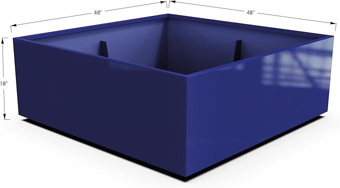Plantercraft Powder-Coated Aluminum Planter Box - Square Cube - Metal All Weather | Indoor Outdoor | Made in USA | Fully Assembled