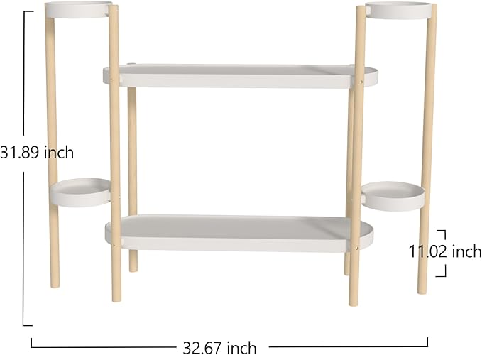 Bamboo Plant Stand Indoor, 4 Tier Tall Plant Storage Stand Table Top for Multiple Plants, Window Plant Shelf Table Plant Rack for Balcony Garden Living Room Indoor Outdoor Home (4-Tier-12 Pot)