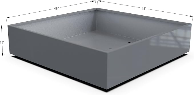 Plantercraft Powder-Coated Aluminum Planter Box - Square Cube - Metal All Weather | Indoor Outdoor | Made in USA | Fully Assembled