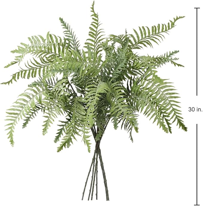 Briful 30" Artificial Boston Fern Plants Bushes Fake Shrubs Bush Greenery Plants Faux Fern Plant Large for Outdoors UV Resistant Garden Plants or Home Office Desk Indoor Decor 3pcs