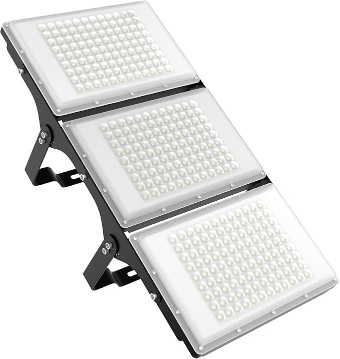 600W LED Flood Light, 60000LM Super Bright Outdoor Security Lights with Wider Lighting Angle, 6000K Daylight White, IP66 Waterproof Outdoor Lighting for Garage, Yard,Parking Lot,Stadium