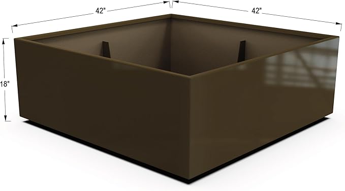 Plantercraft Powder-Coated Aluminum Planter Box - Square Cube - Metal All Weather | Indoor Outdoor | Made in USA | Fully Assembled