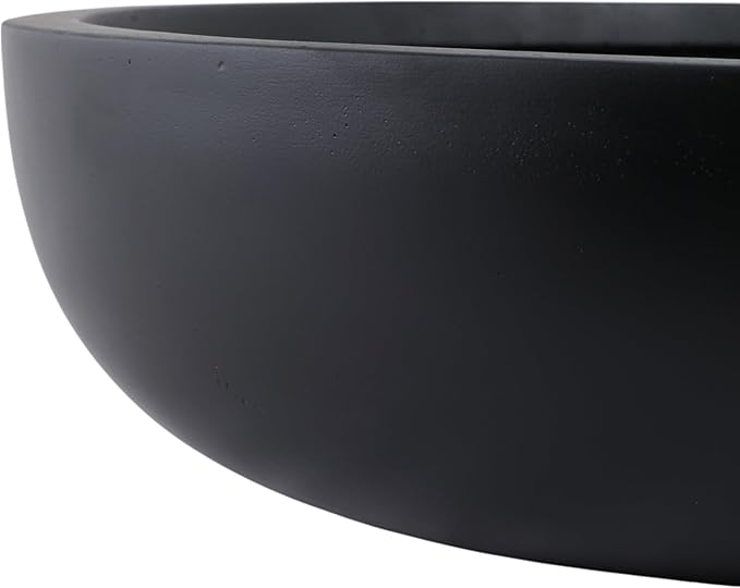 Set of 3 Decorative Resin Planter Pots – Minimalist Sleek Finish Design – Indoor Outdoor Plant Holders – Contemporary Modern Pot Set for Living Room, Entryway, Patio or Garden – 6", 5", 4", Black