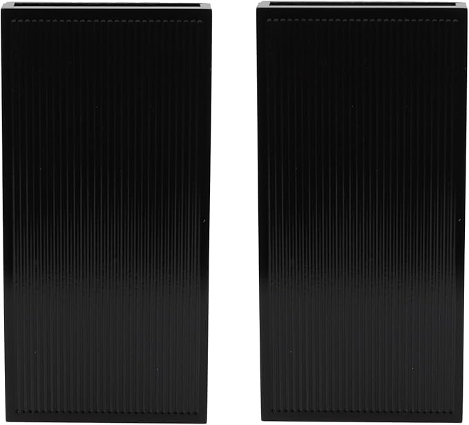 Wood Wall Planter Set of 2, Modern Wall Hanging Decor Pocket Planter for Greenery and Dried Flowers, Indoor Wood Hanging Vase (Black)