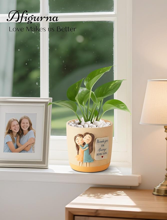 Gardening Gifts for Women: 5.3in Plant Pot Gifts for Gardener - Plant Mom Gifts for Gardener - Plant Pot Garden Gifts for Mom Friends Lady Christmas Birthday Mothers Day