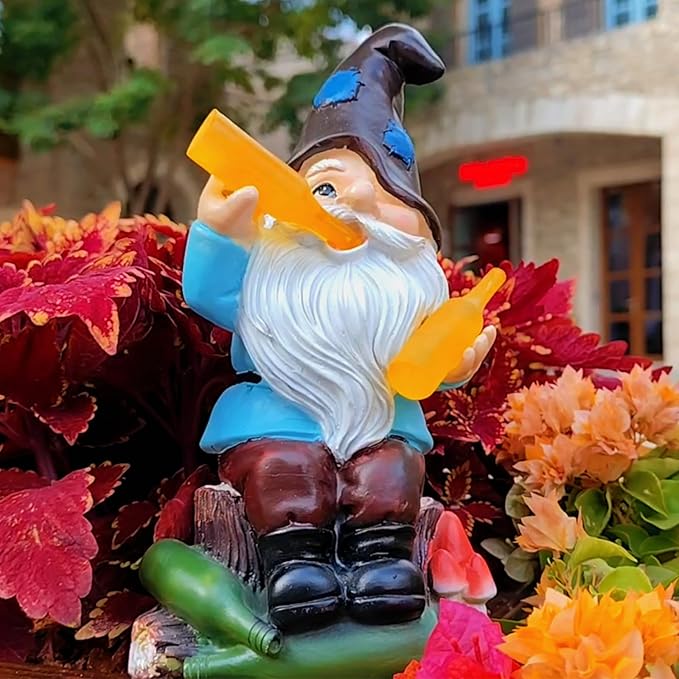 DKJOCKY Gnomes Gifts for Women for Christmas,Funny Garden Gnomes Outdoor Decorations for Yard, Gnomes with Solar Lights Garden Decor, Birthday Gifts for Women Unique