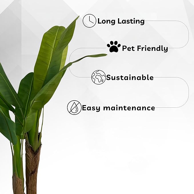XBrand 47.2-Inches Artificial Banana Tree in Pot for Indoor Outdoor Home Office Store, Great Housewarming Gift