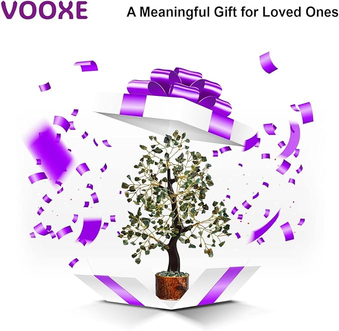 Crystal Tree of ABUDANCE Green Aventurine, Crystal Healing Stone for Home Office & Decor Handmade FENG Shui Money Tree Positive Energy Gifts for Women, MOM,Wife Birthday