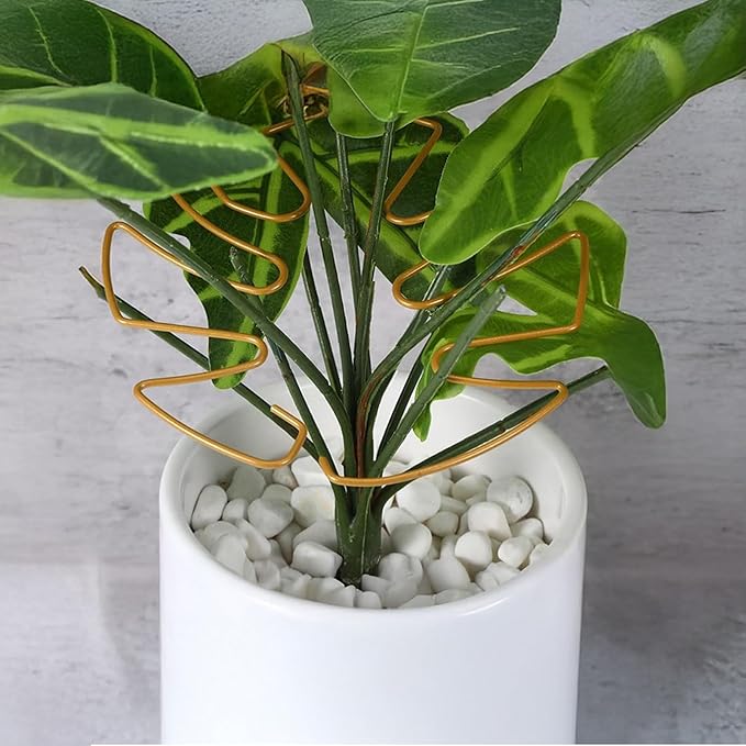 6PCS Golden Monstera Plant Support, Elegant Metal Plant Stem Support Stakes for Indoor Plants, Durable and Stylish Accessories for Healthy Growth and Stability