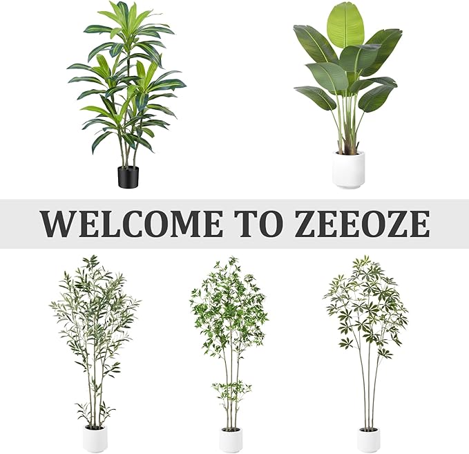 Artificial Bird of Paradise Plant 7.5Ft Tall Fake Tropical Palm Tree Large Fake Plants with 18 Silk Banana Leaves Faux Plant Indoor Decor Trees White Pot for Home Bedroom Living Room Office 2pcs