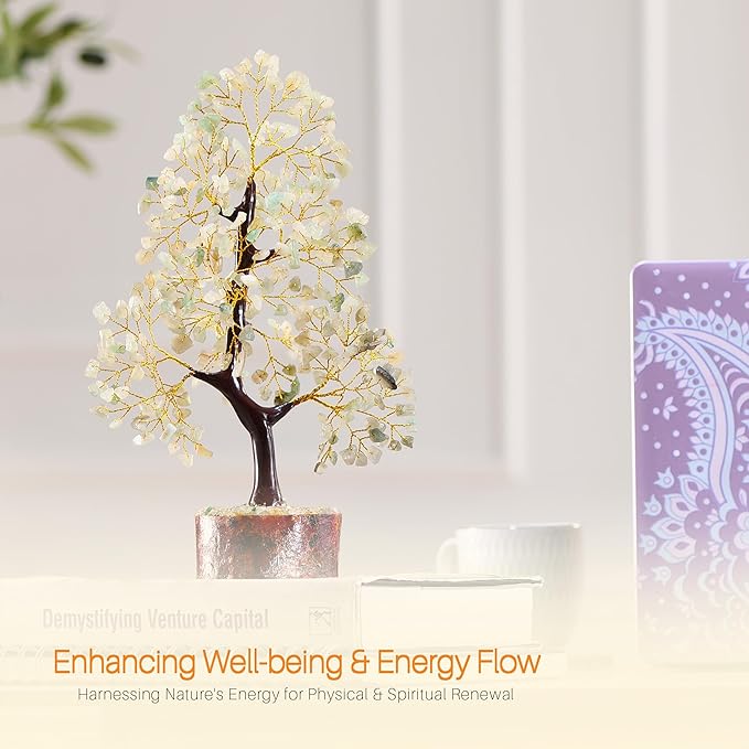 7 Chakra Money Tree Healing Feng Shui Statues & Figurines Reiki Crystal Balancing Buddha Home Décor (Green Jade G)