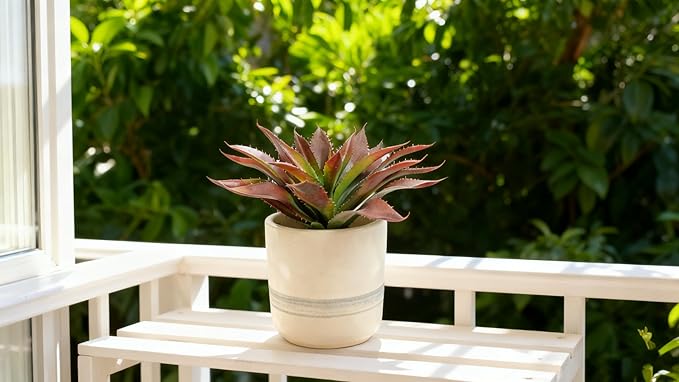 Outdoor Artificial Succulents Set - Unpotted Faux Aloe Plants & Metal Outdoor Decorative Plants, Weather-Resistant Faux Succulents for Patio, Garden, Porch Decoration