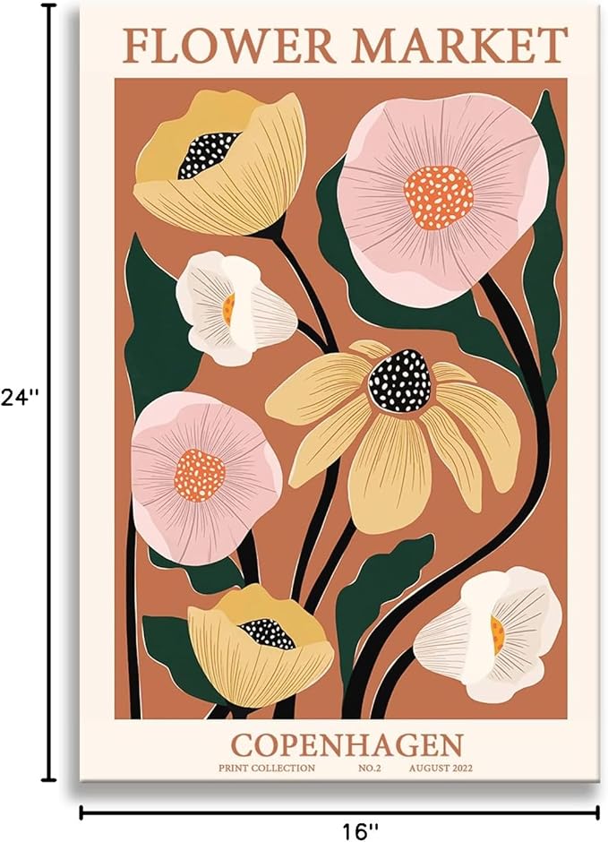 Zzuyi Flower Market Poster,Anthropologie art,Botanical Flower wall art for Living Room Bedroom Decoration-16x24