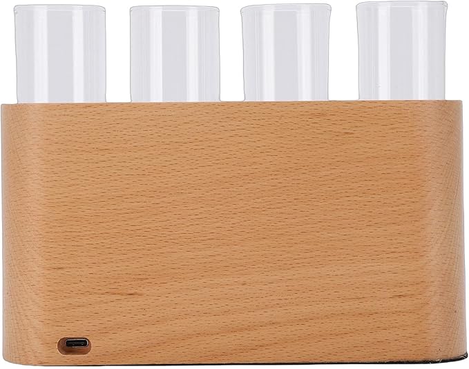 Pssopp Terrarium Kit Plant Propagation Station with Wooden Stand, 9 Level Dimmable LED Light Desktop Terrarium for Hydroponic Research Nan