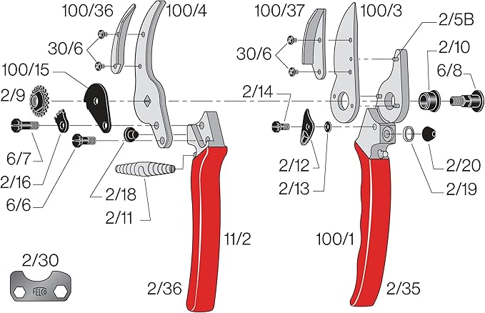 FELCO 100 Cut and Hold Pruning Shears – Precision Swiss-Made Floral and Rose Shears with Stem-Gripping System Ideal for Cut Flower Harvest