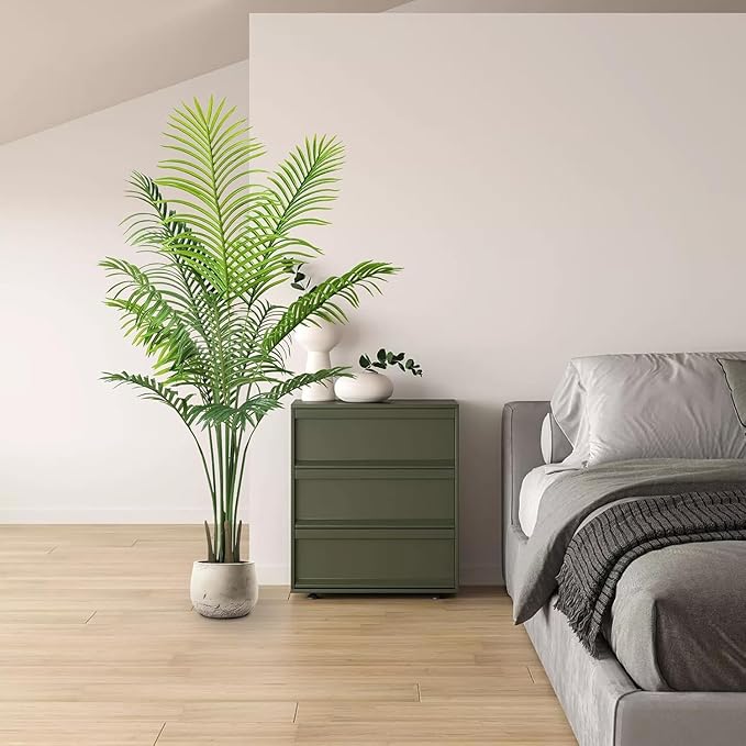 5ft Artificial Palm Tree Indoor Decor with 13Trunks Plant Tall Fake Tropical Palm Tree in Pot Faux Areca Palm Tree for Home Office Living Room Decor Gift(1pack)