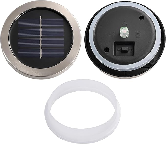Cooo Christmas Gifts 6 Pack Solar Lanterns Waterproof Outdoor Iridescent Heavy Crackle Glass a Big LED Stainless Steel Lid 215% Solar for Women Mom Grandma Outdoor Table Lamps Garden Backyard Decor