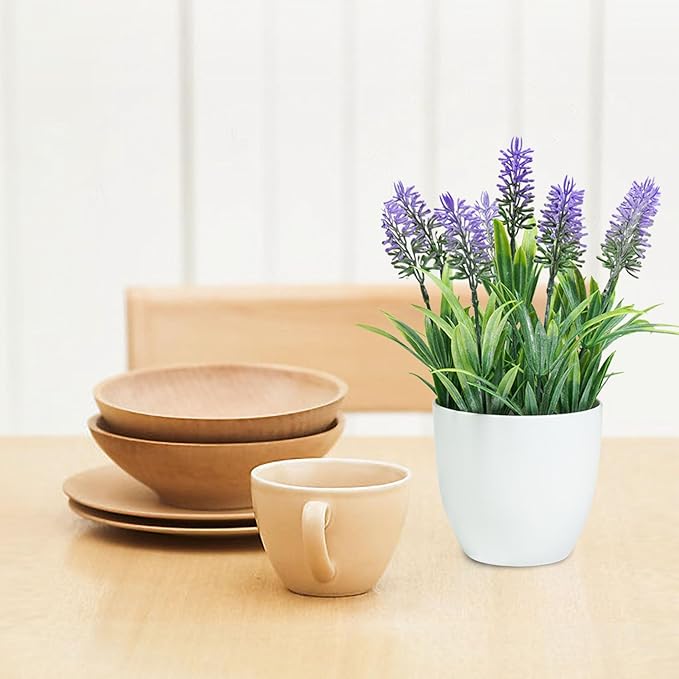 Ferrisland Fake Plants Artificial Succulent: Indoor Faux Aloe Potted Home Decor Aesthetic - Small Decorations for Office Desk or Living Room Table Shelf of Aloe Vera in Pots - 12 Inch (Lavender, 9IN)