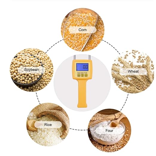 TK100S Digital Moisture Meter Portable Grain Moisture Meter for Corn, Wheat, Rice, Beans, Wheat Flour