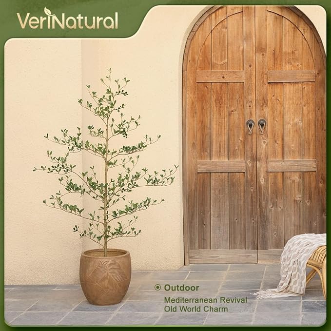 Artificial Black Olive Tree 5ft - Shady Lady UV Resistant Faux Olive Trees Indoor Outdoor Decor - Modern Aesthetic Tall Fake Plants with Pot for Home Office Living Room Patio Floor, VN140