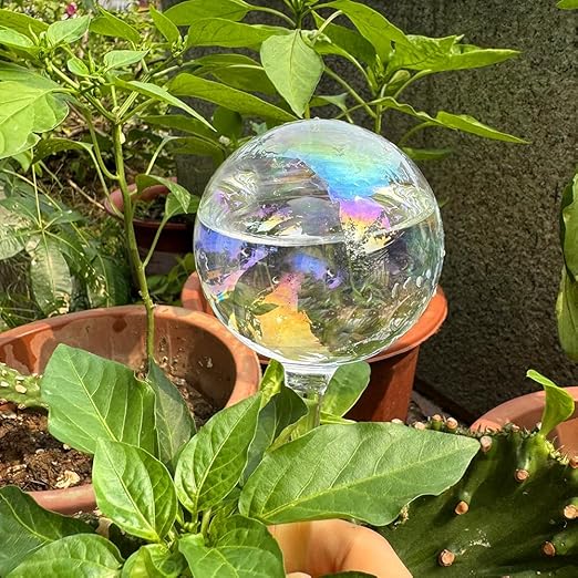 3pcs Plant Self Watering Device, Blown Glass Automatic Watering Globes, Self Watering Planter Insert for Indoor Outdoor Pot Plant, Home Garden Patio Hanging Plant Waterer