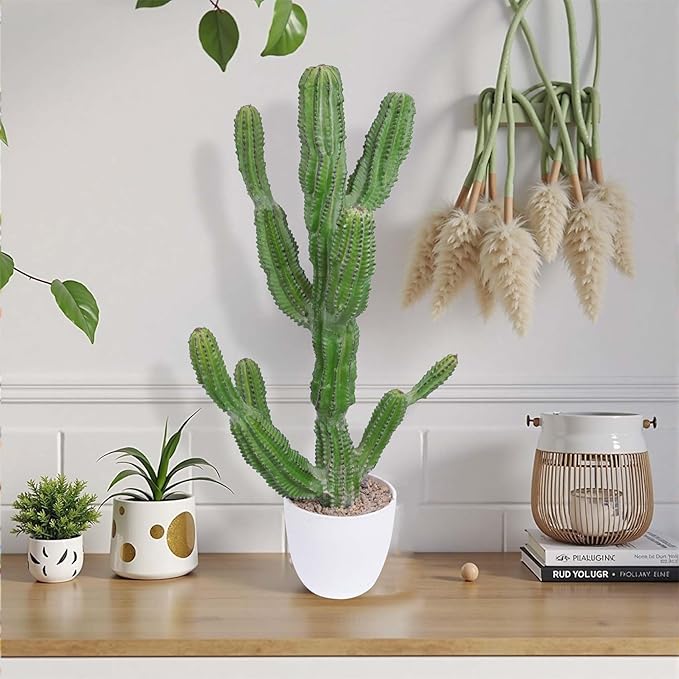 Artificial Cactus 26inch Faux Cacti Fake Saguaro Plants for Indoor Outdoor Home Office Garden Decor