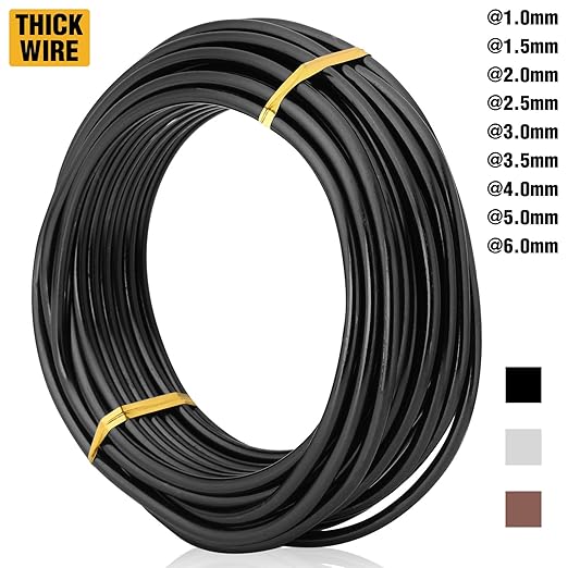 Black-3.0-Anodized Aluminum Bonsai Training Wire 250g Large Roll,Many Size to Choose,KSVZS Bendable Metal Wire for Crafts,Sculpting,Armature and Daily Use,Necessities for Family