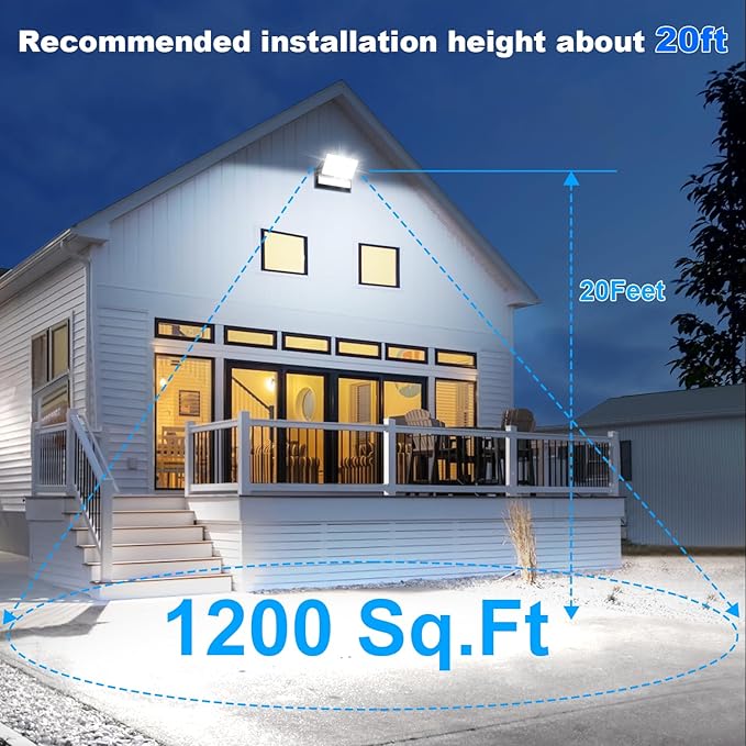 Juyace 120W LED Wall Light Outdoor Flood Lighting Exterior Fixtures 360 °Rotation 5000K for Garage Yard Barn Area Backyard Building 4pack