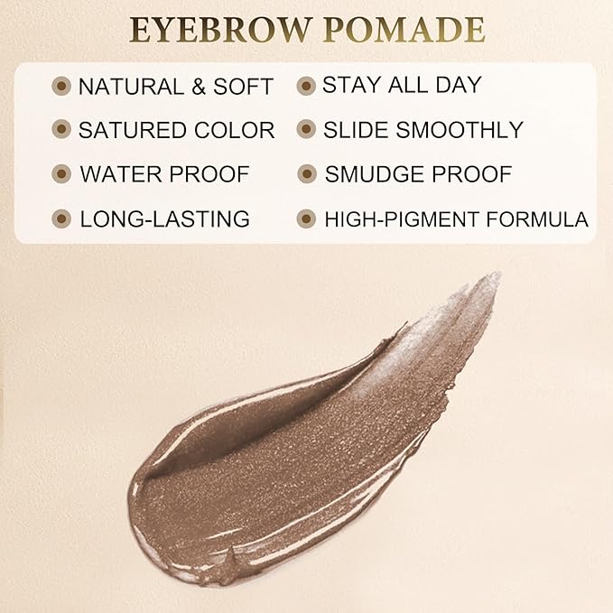 Eyebrow Pen Makeup Kit, with 4 Tip Waterproof Microblading Eyebrow Pencil, Eyeliner, Eyebrow Pomade and Dual-ended Eyebrow Brush, Brow Pencil Eyebrow Kit for Natural Looking - Dark Brown