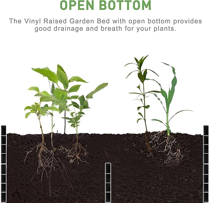 4' x 2' Vinyl Raised Garden Bed Screwless Planter Box for Gardening (1 PK)