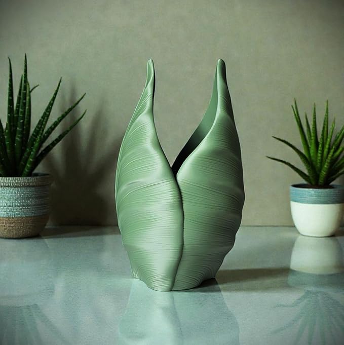 Large 3D Printed Leaf Planter – Decorative Indoor Pot – Nature-Inspired Design