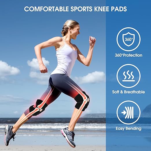 Volleyball Knee Pads for Women & Men, Soft Thick EVA Foam Knee Protector with Non-Slip Straps, Breathable Crash Pads for Dance, Skating, Wrestling, Gardening & Floor Work (X-Large)